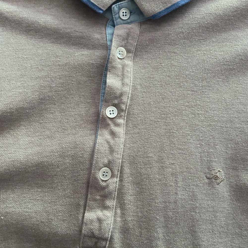 Fay polo golf shirt beige blue trim excellent condition size 54 R. 150 - Picture 6 of 7